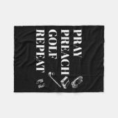 Funny Christian Pray Preach Golf Repeat Pastor Min Fleecedecke (Vorderseite (Horizontal))