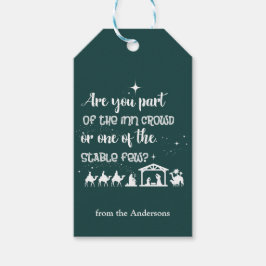 Funny Christlich Christmas Krippe Grün Geschenkanhänger