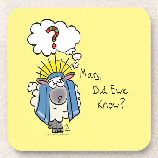 Funny Christlich Christmas Niedliche Schafe Getränkeuntersetzer (Vorderseite)