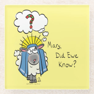 Funny Christlich Christmas Niedliche Schafe Glasuntersetzer