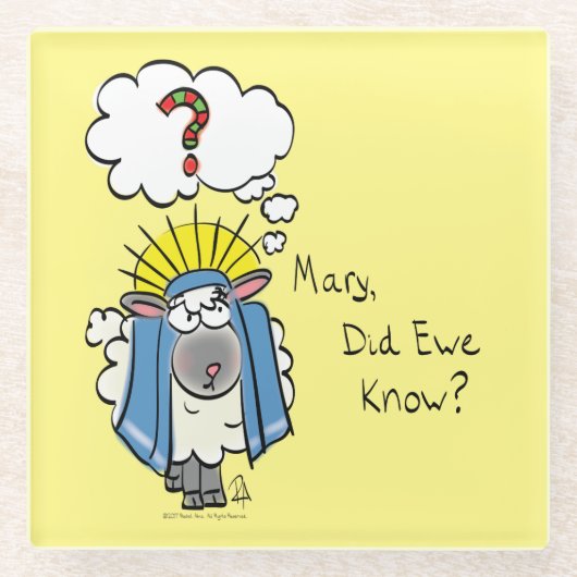 Funny Christlich Christmas Niedliche Schafe Glasuntersetzer (Vorderseite)