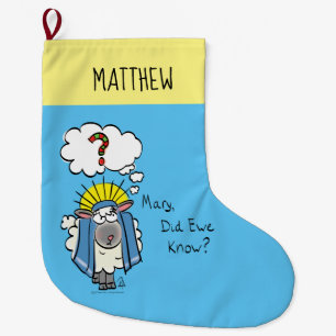 Funny Christlich Christmas Niedliche Schafe Großer Weihnachtsstrumpf