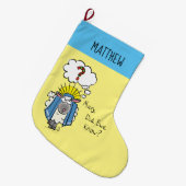 Funny Christlich Christmas Niedliche Schafe Großer Weihnachtsstrumpf (Vorderansicht (hängend))