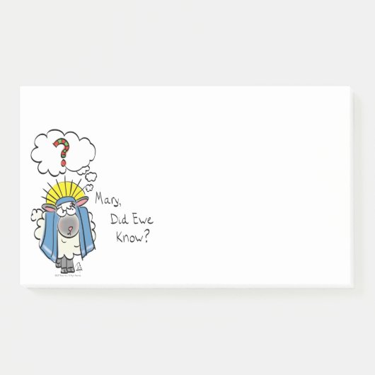 Funny Christlich Christmas Niedliche Schafe Post-it Klebezettel (Vorderseite)