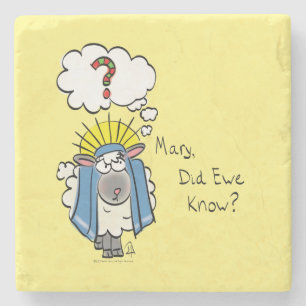 Funny Christlich Christmas Niedliche Schafe Steinuntersetzer