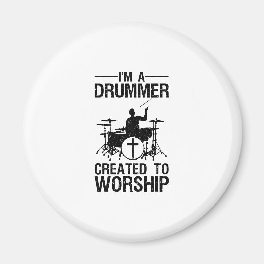 Funny Christlich Drummer Art for Men Drum Pla Magnet (Vorne)