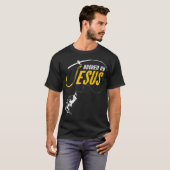 Funny Christlich Hooked on Jesus T-Shirt (Vorne ganz)