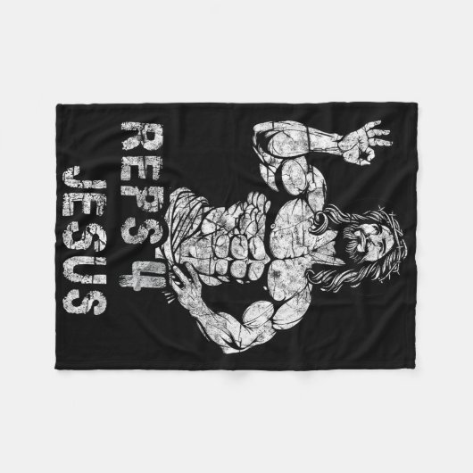 Funny Christlich Revers 4 Jesus Funny Workout Body Fleecedecke (Vorderseite (Horizontal))