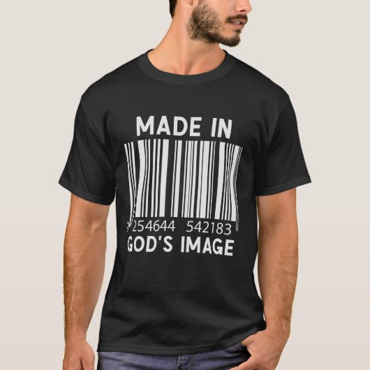 Funny Christlich Strichcode - Made in God's Image T-Shirt (Vorderseite)