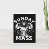 Funny Christlich Sunday M Bodybuilder Gym Jesus Mo Karte (Vorderseite)