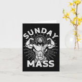 Funny Christlich Sunday M Bodybuilder Gym Jesus Mo Karte (Gelbe Blume)
