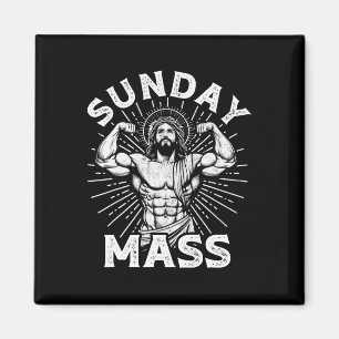 Funny Christlich Sunday M Bodybuilder Gym Jesus Mo Magnet