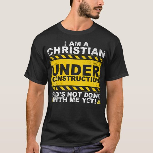 Funny Christlich unter Baugift katholisch T-Shirt (Vorderseite)