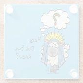 Funny Christlich Weihnachten Niedliche Schafe Cart Glasuntersetzer (Rückseite)