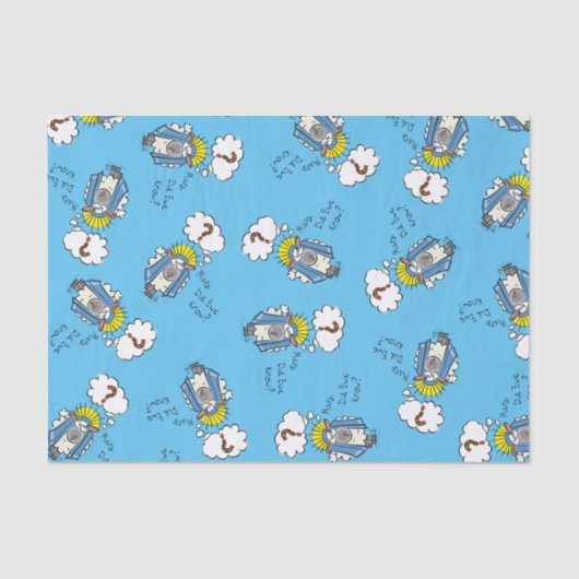 Funny Christlich Weihnachten Niedliche Schafe Cart Seidenpapier (Vorderseite)