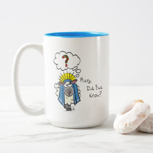 Funny Christlich Weihnachten Niedliche Schafe Cart Zweifarbige Tasse