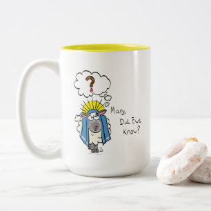Funny Christlich Weihnachten Niedliche Schafe Cart Zweifarbige Tasse