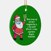 FUNNY Christmas 2020 Ornament Santa in Facemask (Rechts)