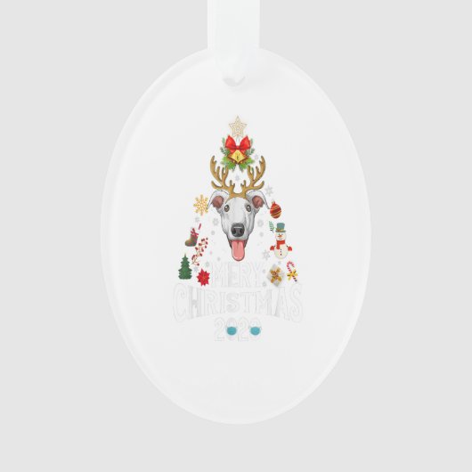 Funny Christmas 2020 Tree Greyhound Mask Costume Ornament (Vorderseite)