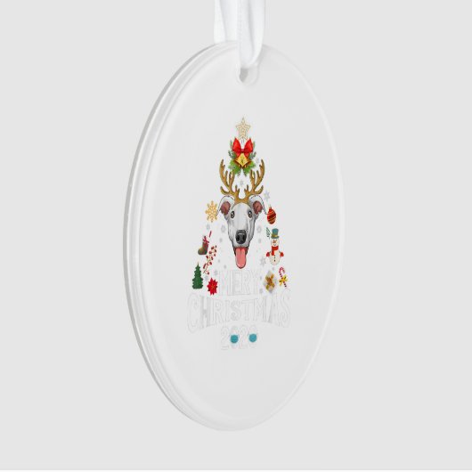 Funny Christmas 2020 Tree Greyhound Mask Costume Ornament (Vorderseite)