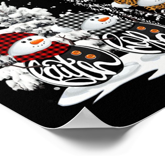 Funny Christmas 2024 Faith Hope Liebe Snowman Chri Poster (Ecke)