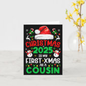 Funny Christmas 2025 Is My First Xmas As A Cousin Karte (Gelbe Blume)