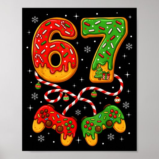 Funny Christmas 67 Gamer Xmas Holiday Boys Kids Poster (Vorne)