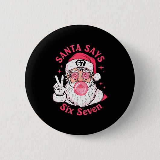 Funny Christmas 67 Meme Brain Rot Santa Claus Xmas Button (Vorderseite)
