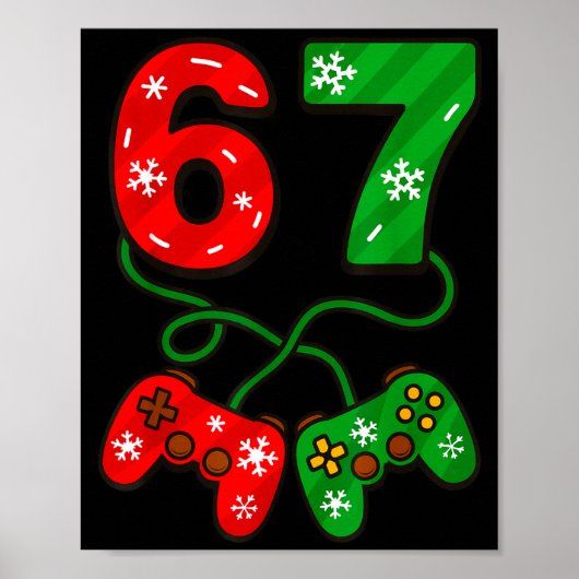 Funny Christmas 67 Meme Six Seven Video Games Game Poster (Vorne)