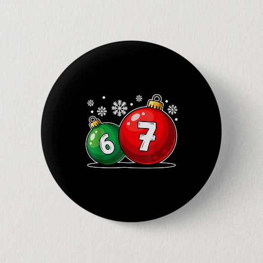 Funny Christmas 67 Six Seven Meme Gen Alpha Slang Button (Vorderseite)