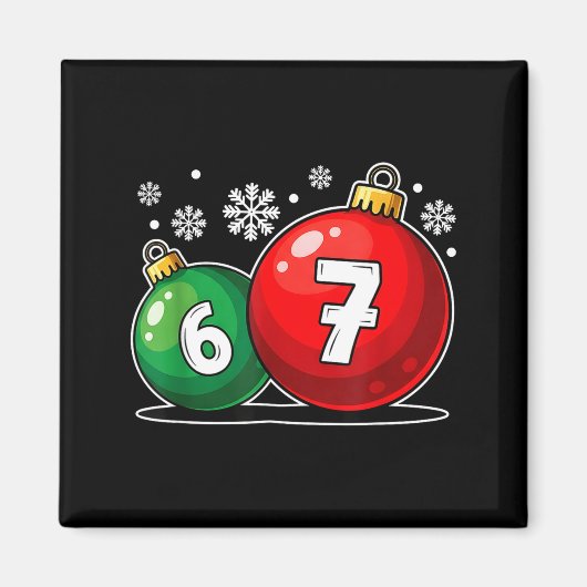 Funny Christmas 67 Six Seven Meme Gen Alpha Slang Magnet (Vorne)