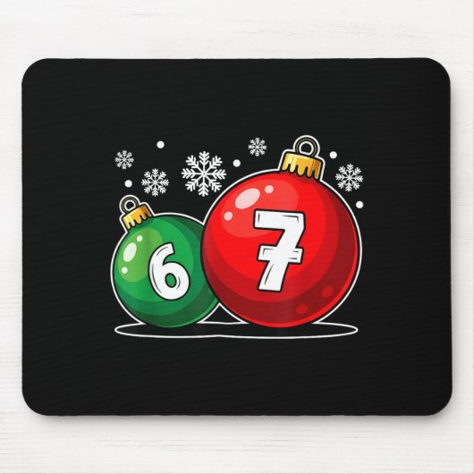 Funny Christmas 67 Six Seven Meme Gen Alpha Slang Mousepad (Vorne)