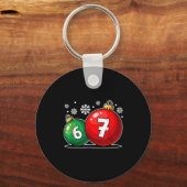 Funny Christmas 67 Six Seven Meme Gen Alpha Slang Schlüsselanhänger (Vorderseite)