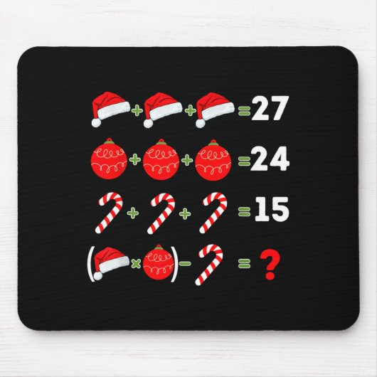 Funny Christmas 6 7 Puzzle Santa Hat Ornament Cand Mousepad (Vorne)