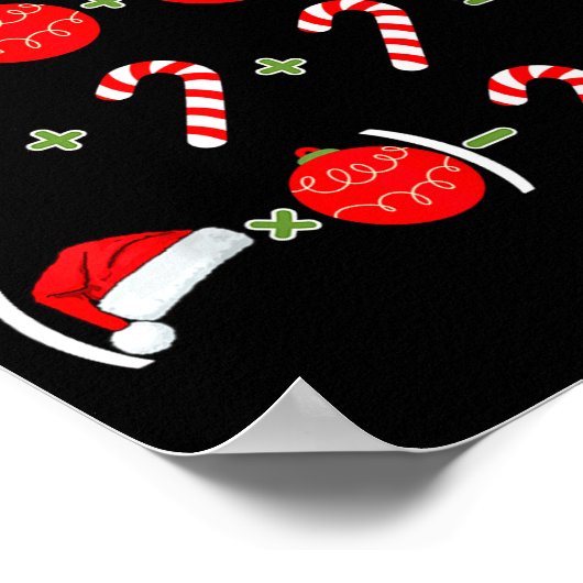 Funny Christmas 6 7 Puzzle Santa Hat Ornament Cand Poster (Ecke)