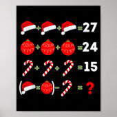 Funny Christmas 6 7 Puzzle Santa Hat Ornament Cand Poster (Vorne)