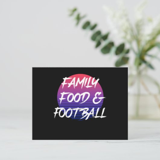 Funny Christmas 80s Family Food And Football Postkarte (Stehend Vorderseite)