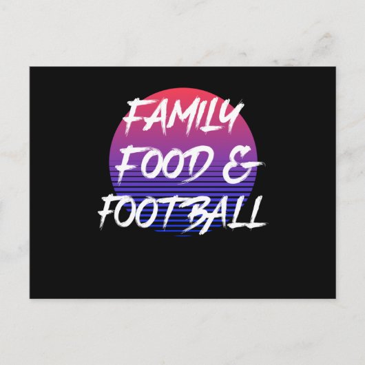 Funny Christmas 80s Family Food And Football Postkarte (Vorderseite)