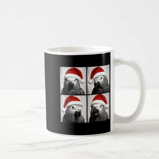 Funny Christmas African G Parrot Santa Photo Booth Kaffeetasse (Rechts)