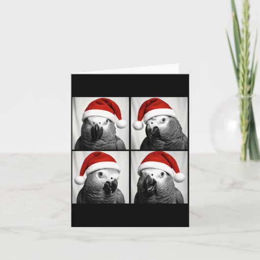 Funny Christmas African G Parrot Santa Photo Booth Karte (Vorderseite)