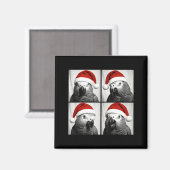 Funny Christmas African G Parrot Santa Photo Booth Magnet (Vorderseite/Rückseite)