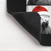 Funny Christmas African G Parrot Santa Photo Booth Mousepad (Ecke)