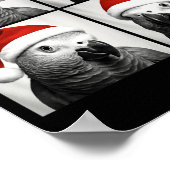 Funny Christmas African G Parrot Santa Photo Booth Poster (Ecke)