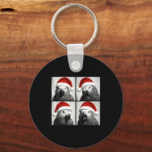 Funny Christmas African G Parrot Santa Photo Booth Schlüsselanhänger (Vorderseite)