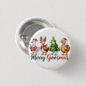 Funny Christmas Albern Gänse Button (Vorne & Hinten)