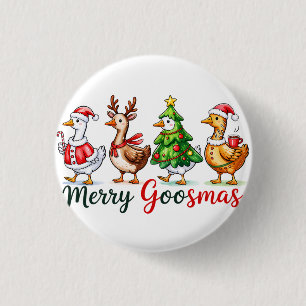 Funny Christmas Albern Gänse Button
