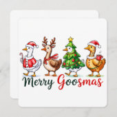 Funny Christmas Albern Gänse Einladung (Vorne/Hinten)