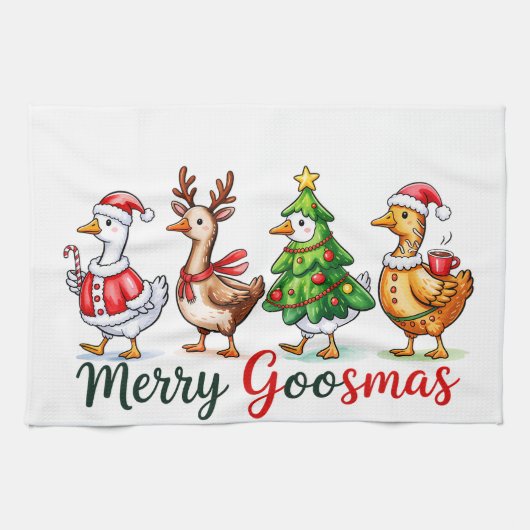 Funny Christmas Albern Gänse Geschirrtuch (Horizontal)