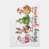 Funny Christmas Albern Gänse Geschirrtuch (Vertikal)