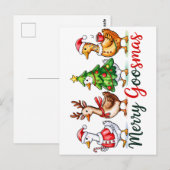Funny Christmas Albern Gänse Postkarte (Vorne/Hinten)